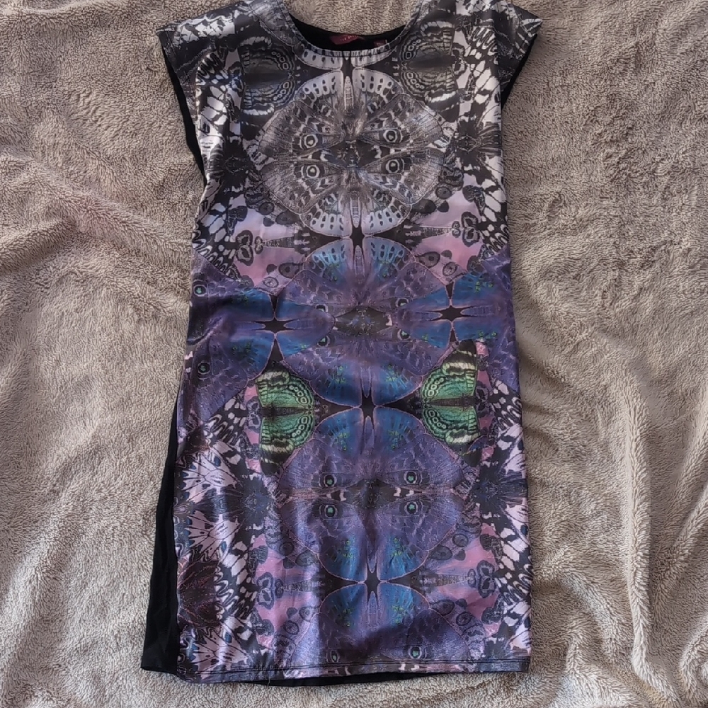 Ted Baker Purple Floral Kaleidoscope Mini Dress
